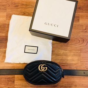 GUCCI - AUTH GG Marmont Small Belt Bag - Size 75